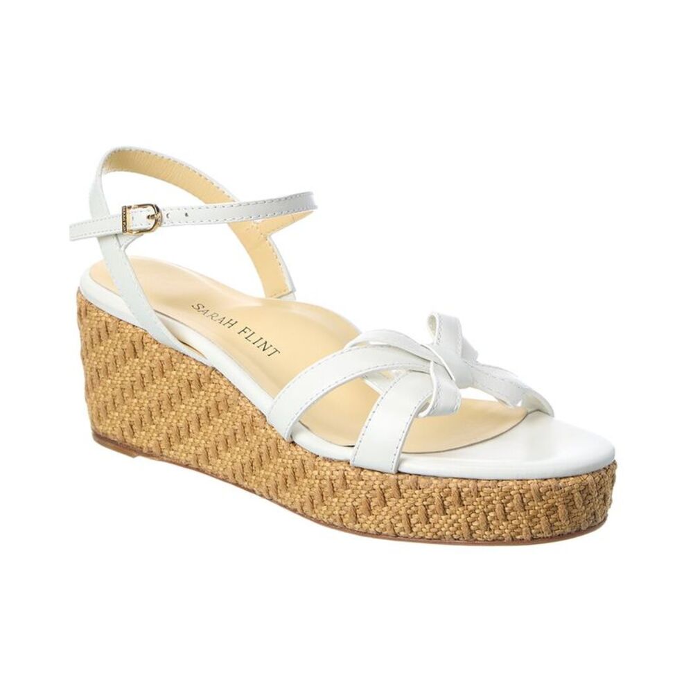 Sarah Flint Leather Wedge Sandal, White